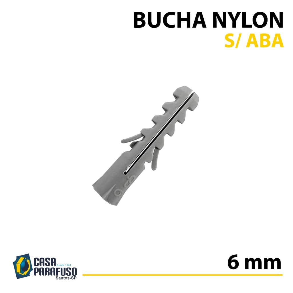 BUCHA NYLON C/ 6 mm - S/ ABA