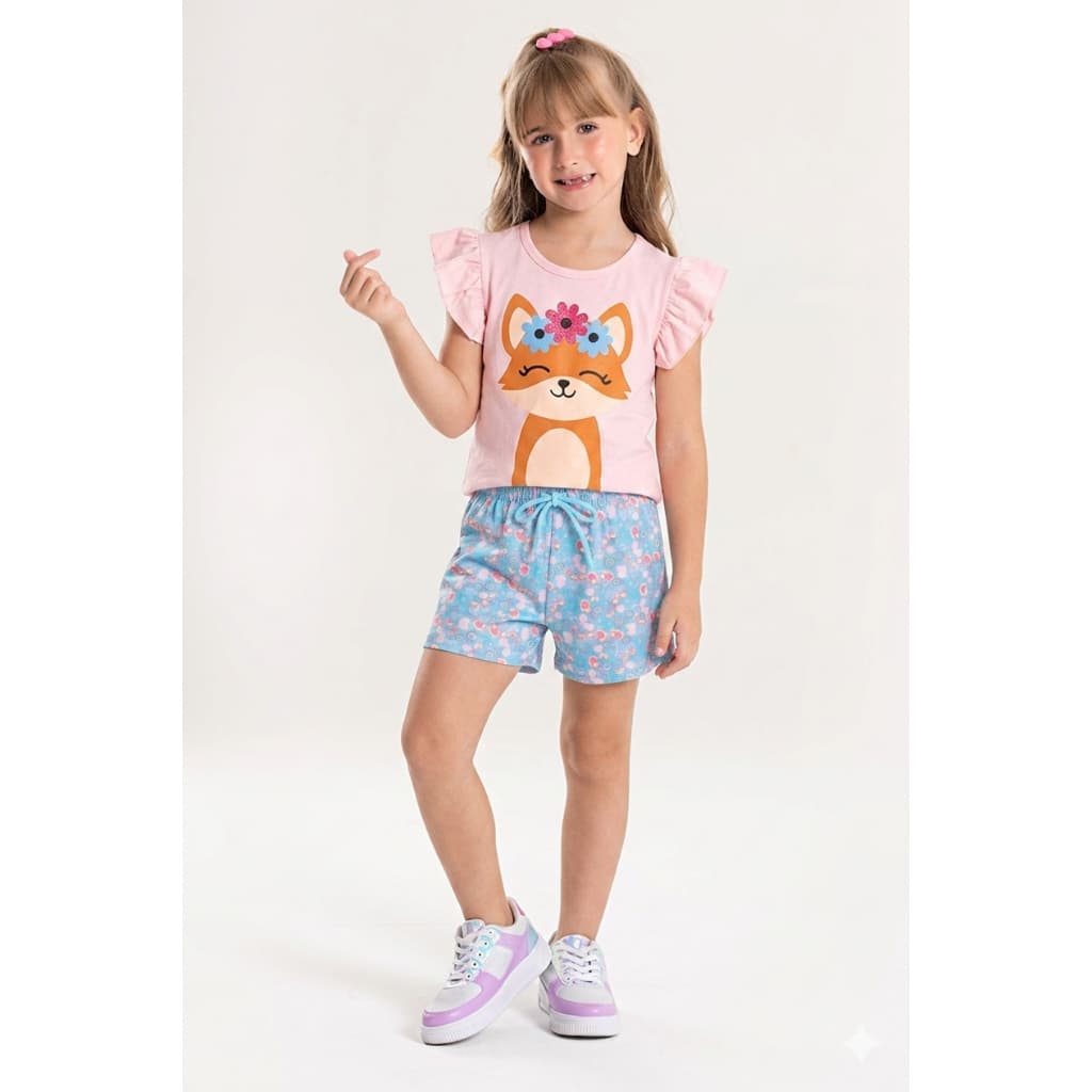 Conjunto Infantil Verão Feminino 2 ao 14 Anos Menina - Pronta Entrega Envio Full