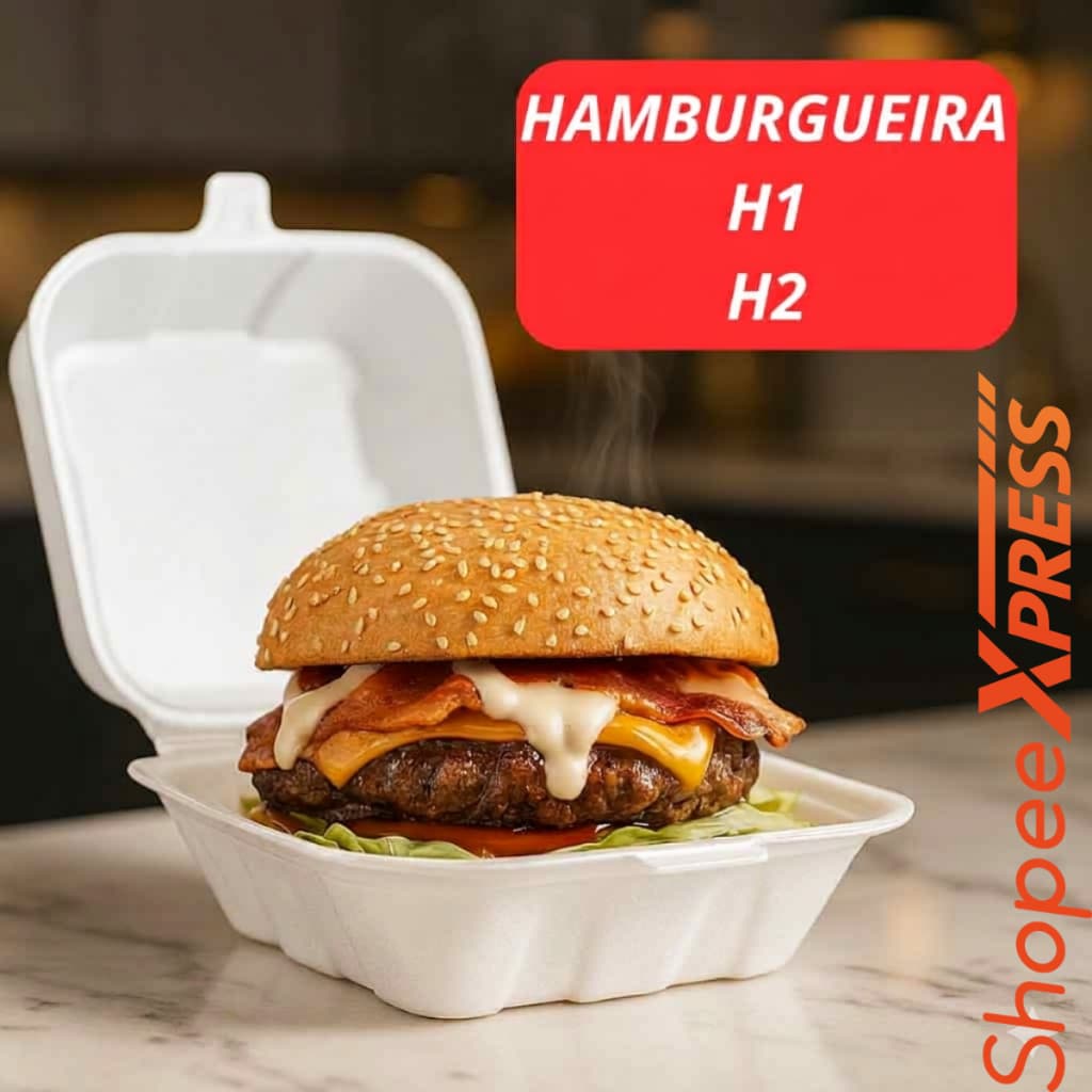 HAMBURGUEIRA ISOPOR MÉDIA COPOBRAS LANCHE FRITAS SALADA DELIVERY EVENTOS BRANCA