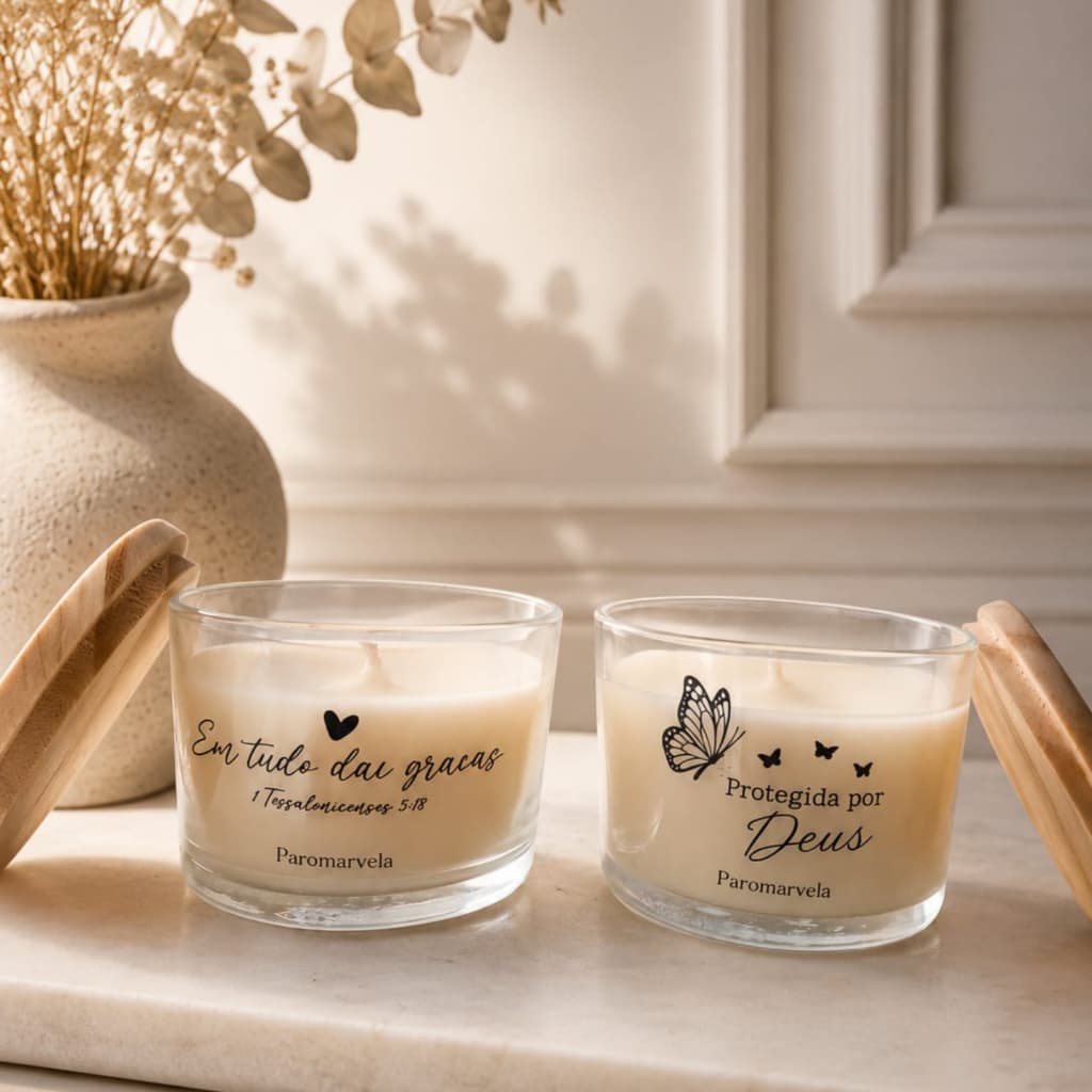Velas Aromáticas frases Motivacionais e Frases Bíblicas ✨  Perfumada Artesanal 100g Presente 1 ou kit com 2 velas