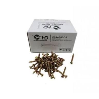 Parafuso Chipboard Chata Para Madeira 3,5x25 Cx 1000 Peças - Hd Ferragens