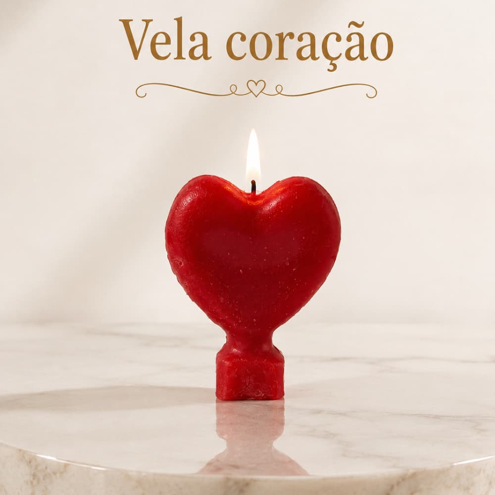 Vela Magia Coração Amor Paixão Conquista Encantamento Ritual Amarração Amorosa