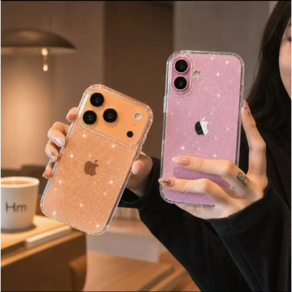 Luxo Duro Acrílico Claro Glitter Transparente Case De Telefone Para IPhone  Capa À Prova