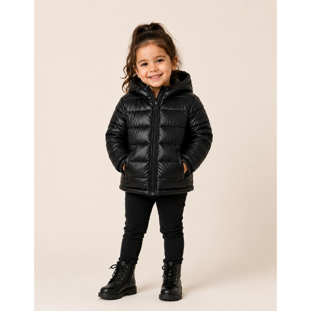 Jaqueta Puffer Bebê Térmico Casaco Inverno C/ Capuz Unissex