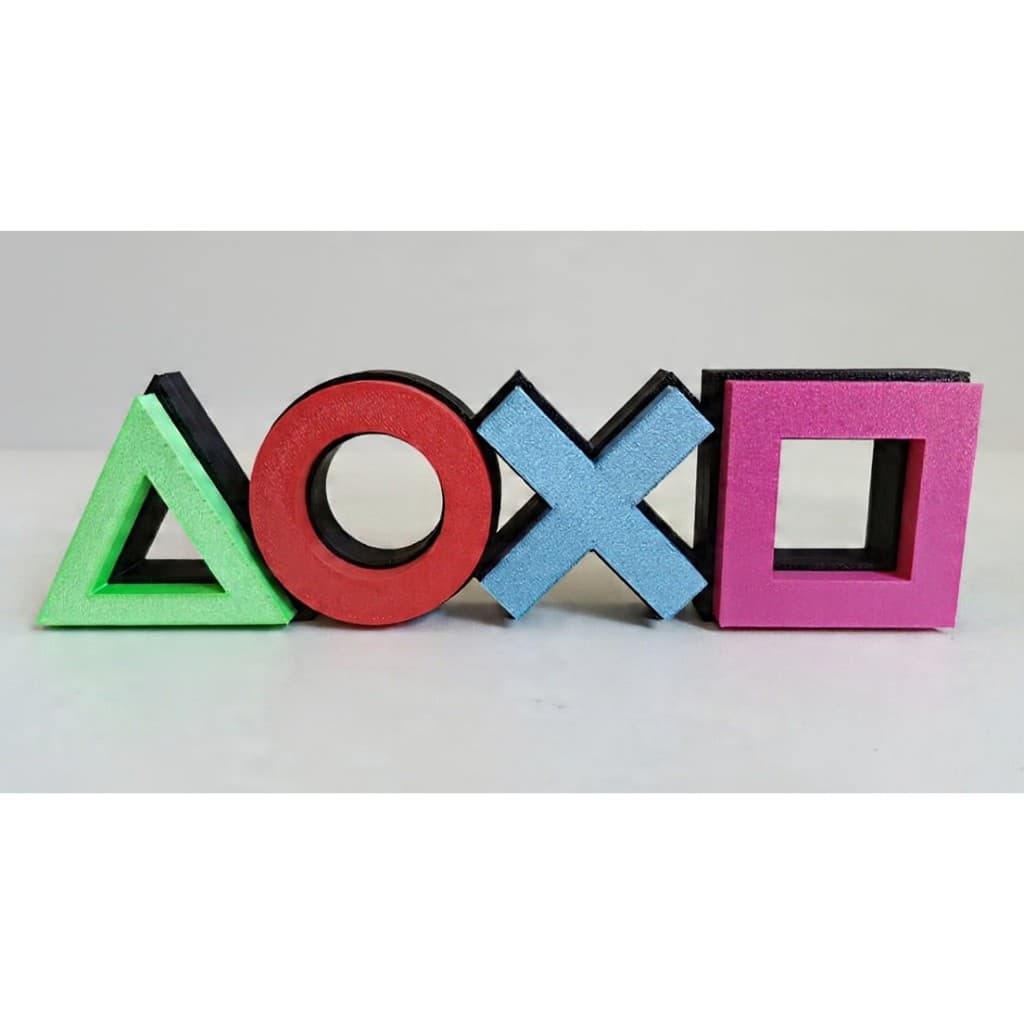 Decoração Símbolos PS5 Gamer  Objeto Decorativo PlayStation Moderno
