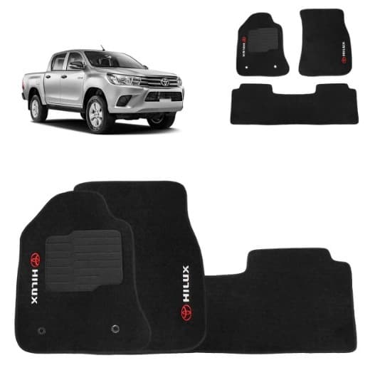 Jogo de Tapete Carpete Hilux 2016/2017/2018.