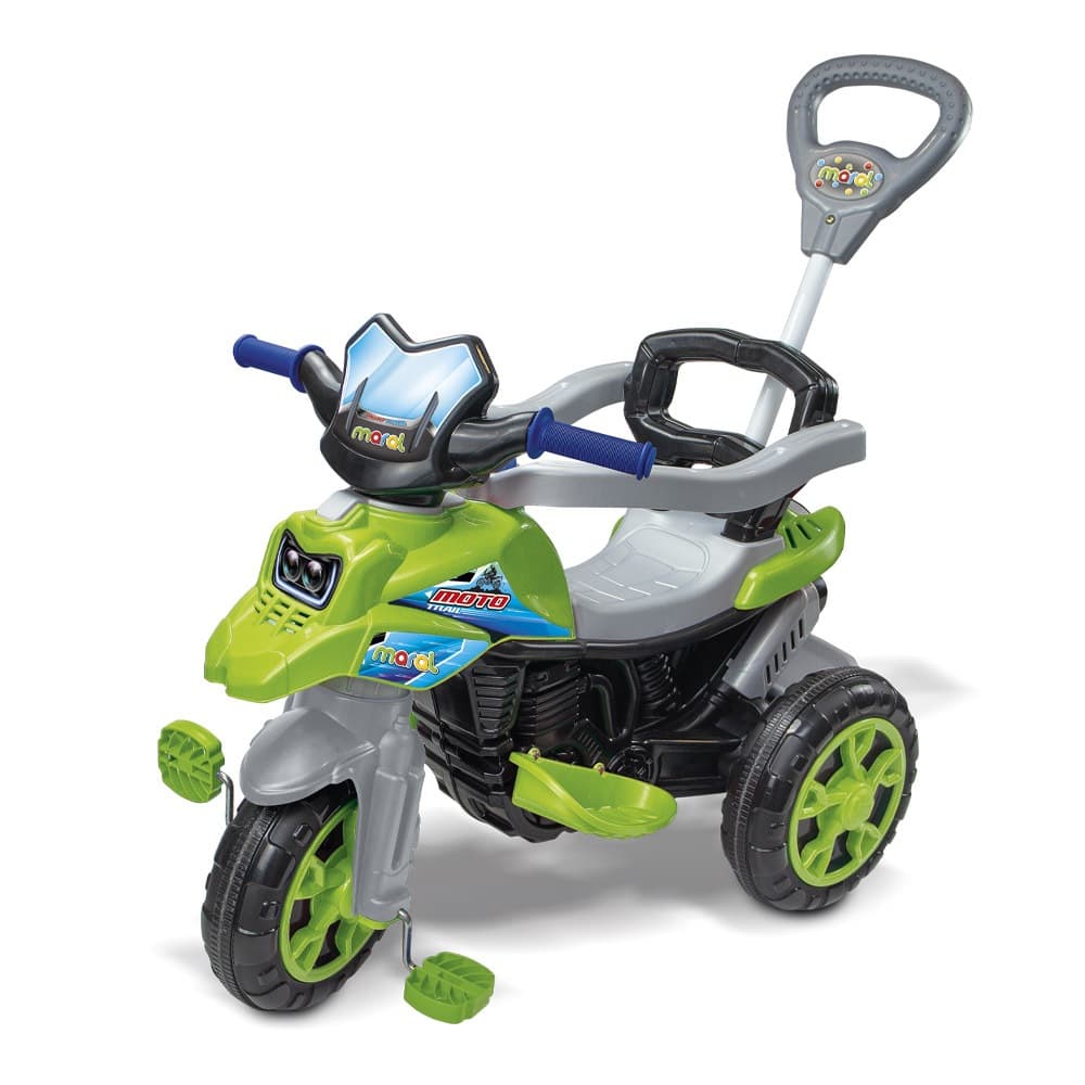 Triciclo Infantil Maral Moto Trail Verde Passeio E Pedal