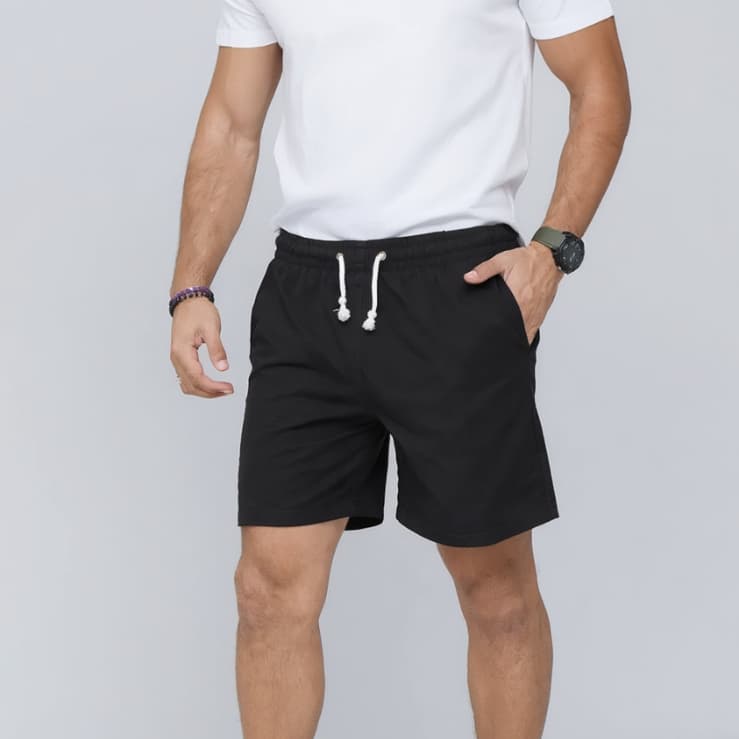 Bermuda Masculino De Linho Casual Com Elástico Short Confortável Dia a Dia Passeio
