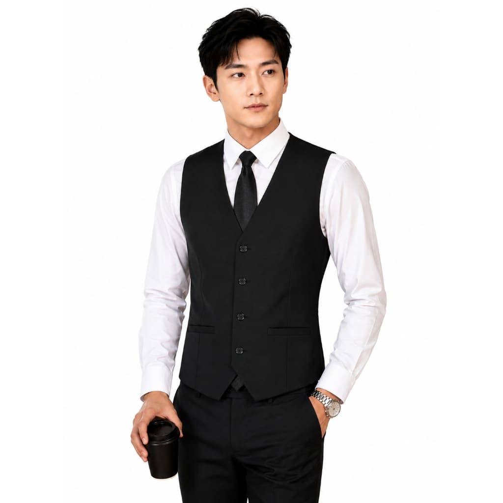 Colete Social Masculino Preto para Casamento Slim Fit com Regulagem, Elegância e Estilo