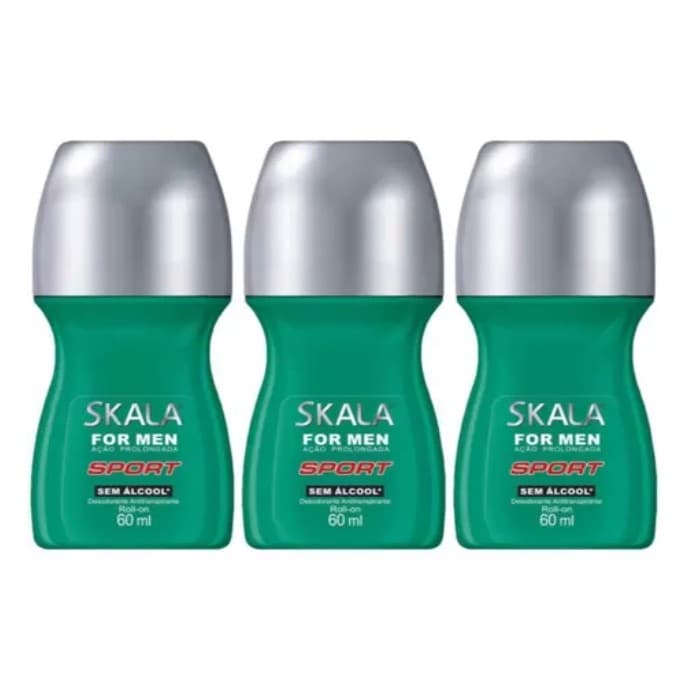 Kit c/3  Desodorante  Skala  Roll-On  - 60ML -   Sport  - Envio Rapido