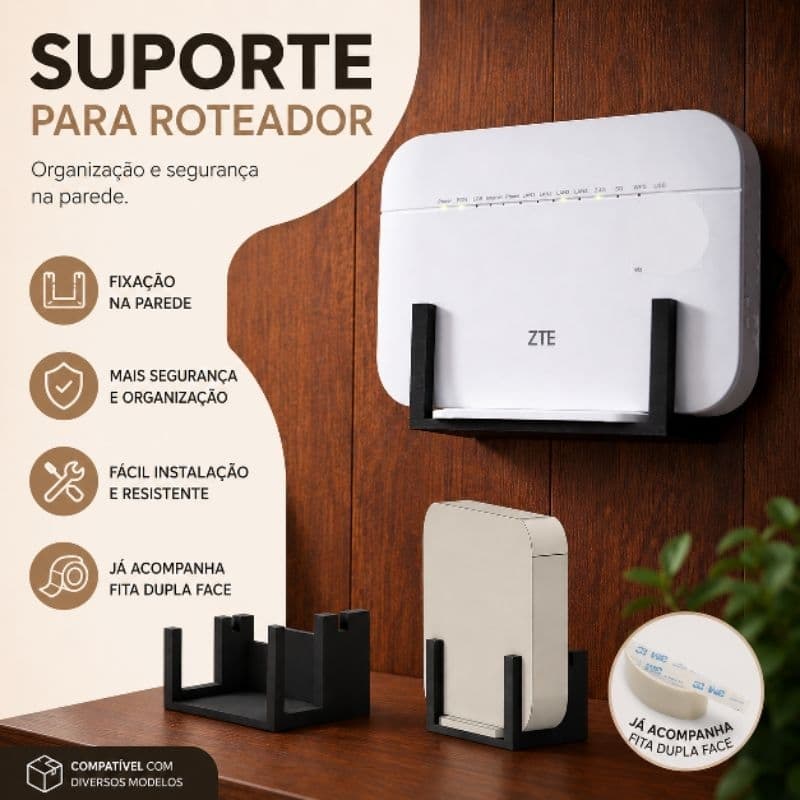 Suporte de Parede para Wi-Fi Organizador de Roteador Universal