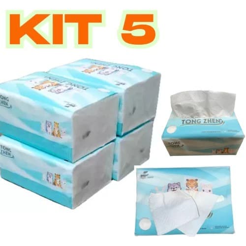 kit Lenço de papel Macio Folha dupla com 400 folhas Medidas13x18cm x 5camadas