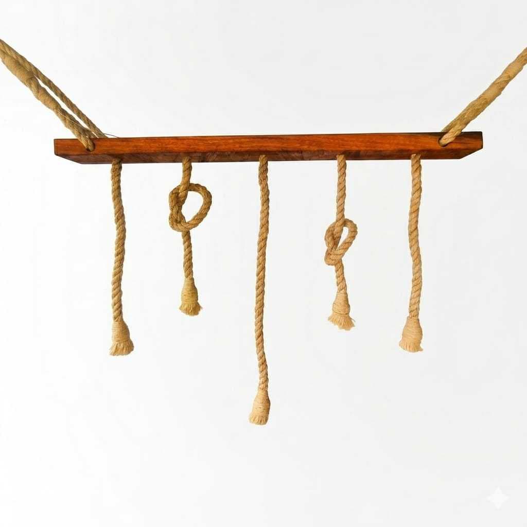 pendente corda de sisal com madeira nobre jatobá