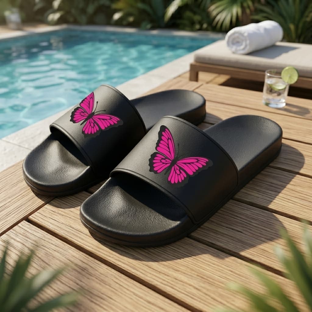 Chinelo Slide Feminino Borboleta Confortável Oferta Relâmpago