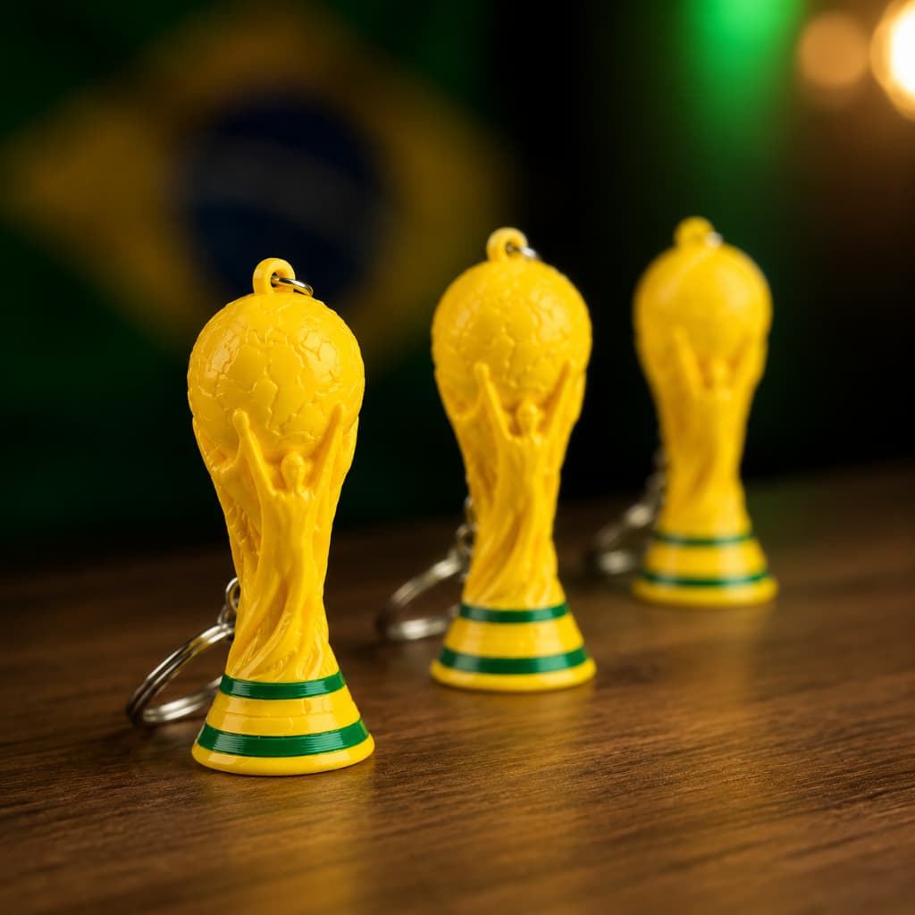 Chaveiro Taça Copa do Mundo | Chaveiro Copa do Mundo FIFA | Item decorativo Futebol