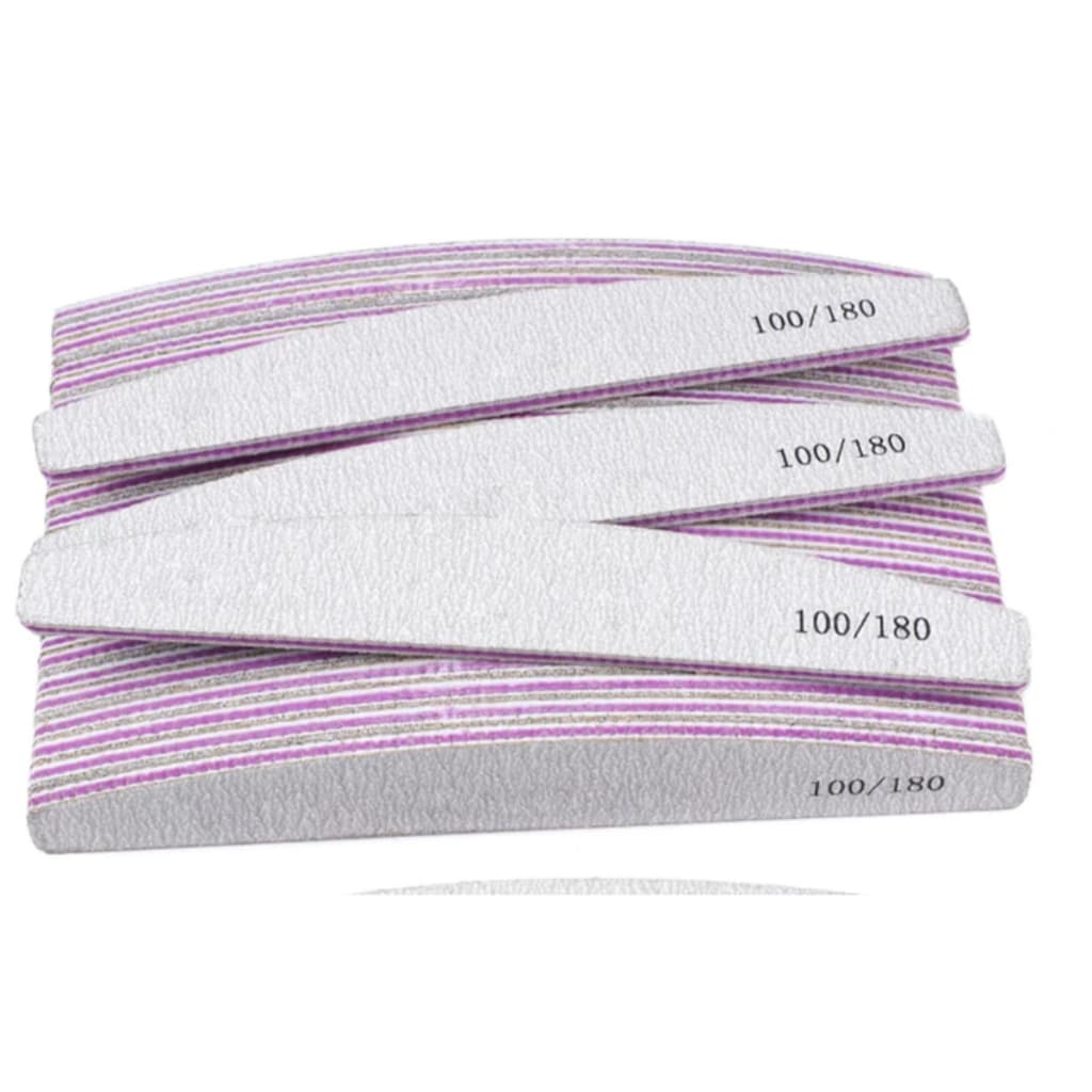 Lixa de Unha Bumerangue 100/180 Lavável Boomerang Banana Alongamento Gel Acrigel Fibra