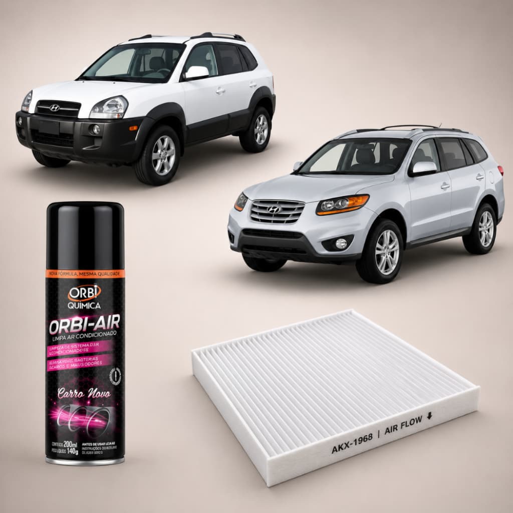 Filtro Ar Condicionado De Cabine + Limpa Ar Hyundai Tucson Santa Fé