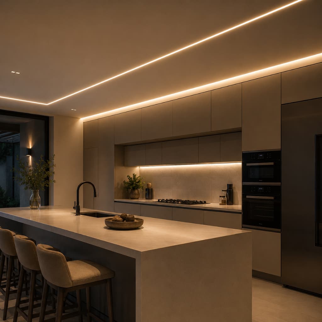 Perfil 1m Embutir Slim P/ Moveis Gesso + Fita 240led + Fonte Tipo Calha