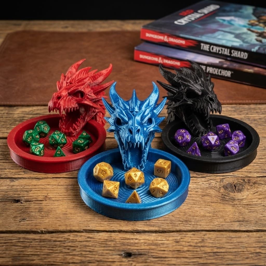 Lançados de dados Dragão - Para RPG, MTG e jogos de dados
