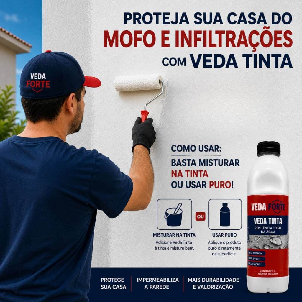 Veda Tinta Hidrorrepelente Alta Performance Contra Umidade e Mofo