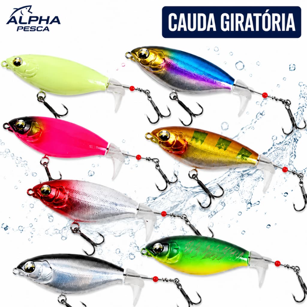 Isca artificial com cauda giratória hélice 11g 9,5 cm Pesca Tucunaré, Corvina, Robalo, traíra, dourado