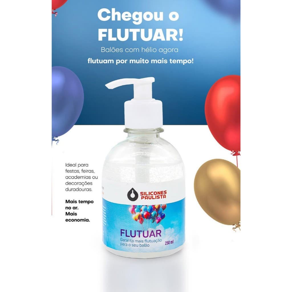 Flutuar Gel Float Para Balões Gás Hélio 250ml Flutuar
