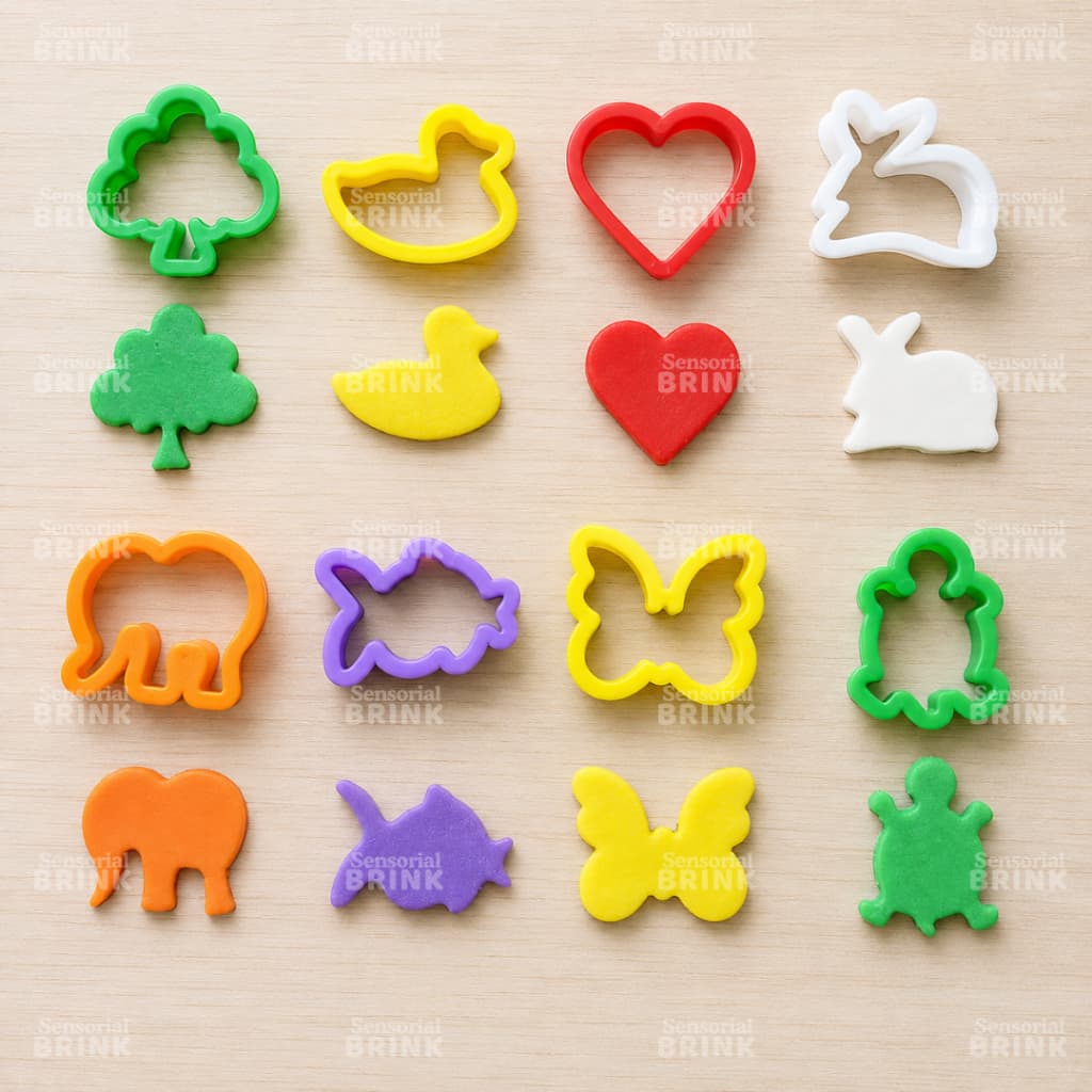 Kit Cortadores para Massinha Infantil – Forminhas Educativas Coloridas - Brinquedo Pedagógico