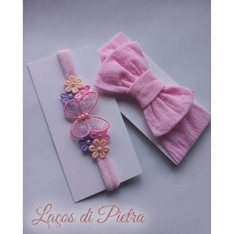 kit Faixa Turbante + Faixa Jardim Encantado infantil menina festa luxo/rn saída maternidade enxoval bebê.