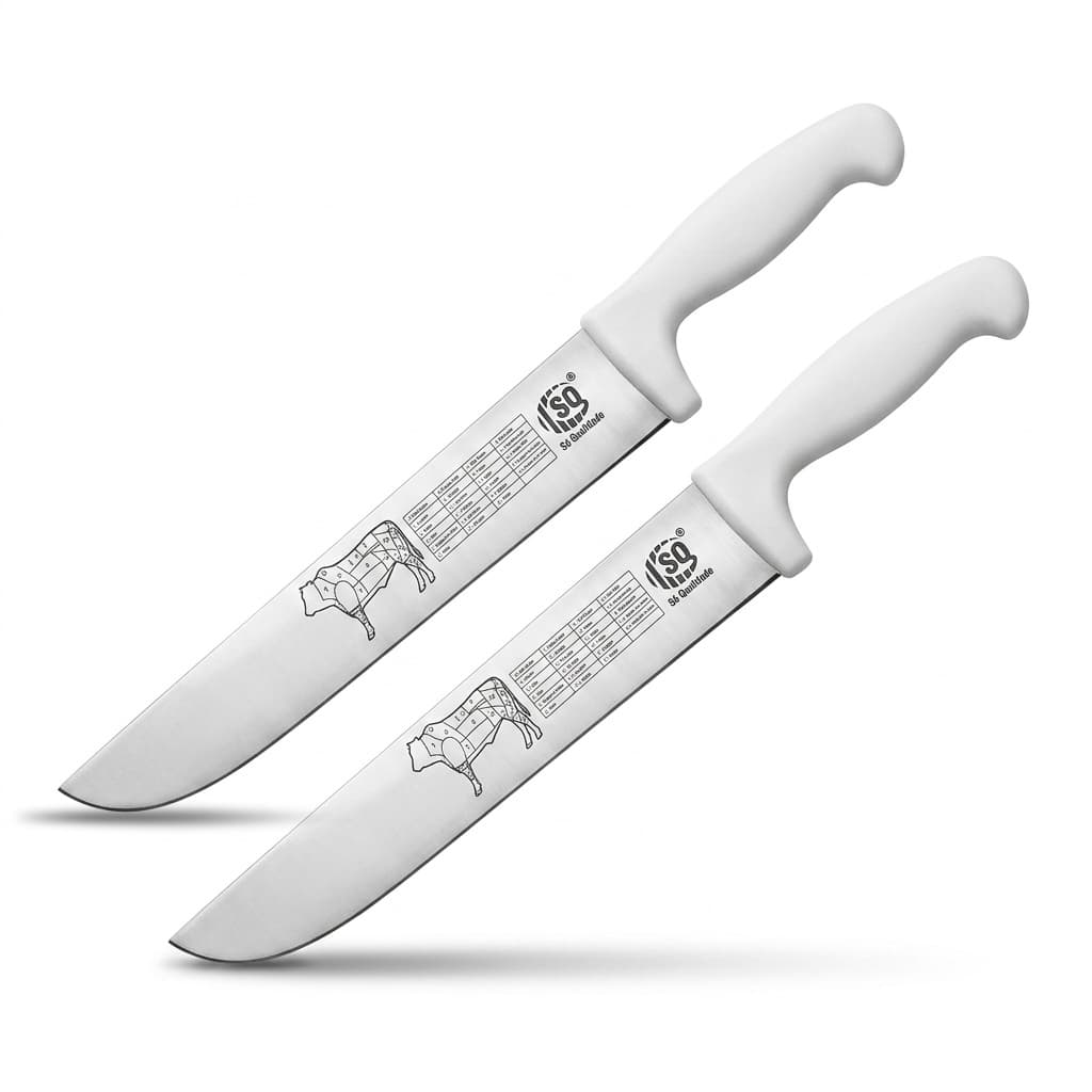 Faca Profissional 12 Polegadas Aço Inox Corte de Carne Churrasco Açougue Chef Cozinha Churrascaria