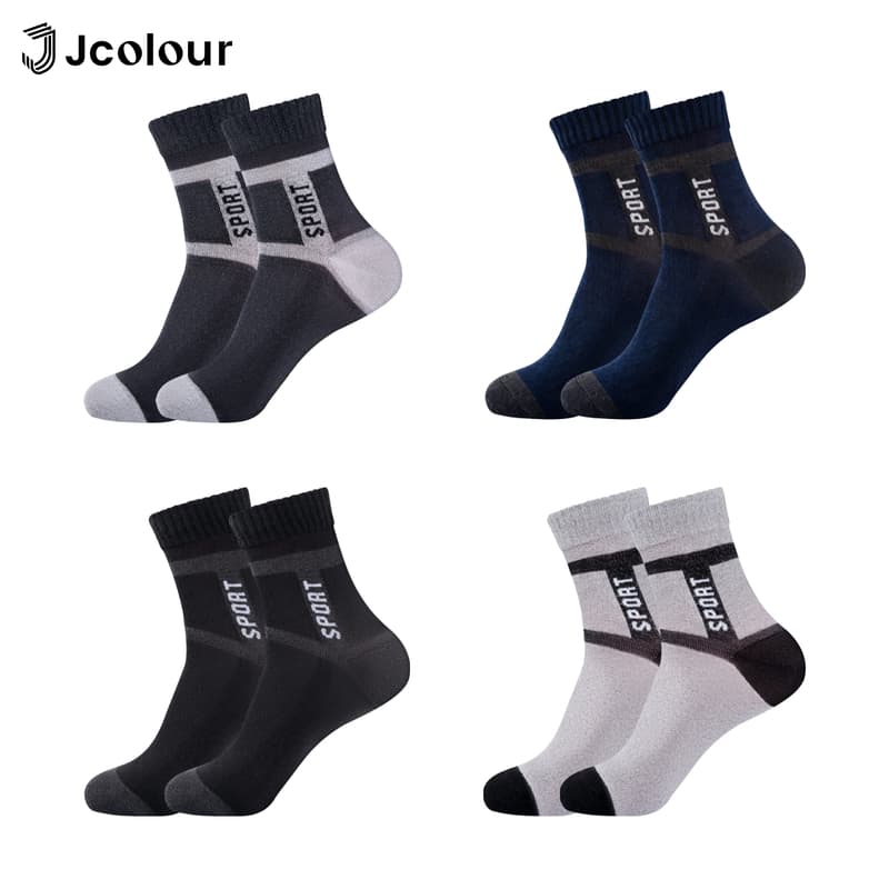 Jcolour 12 pares de meias esportivas masculinas, envio aleatório,respiráveis,Algodão,absorvente