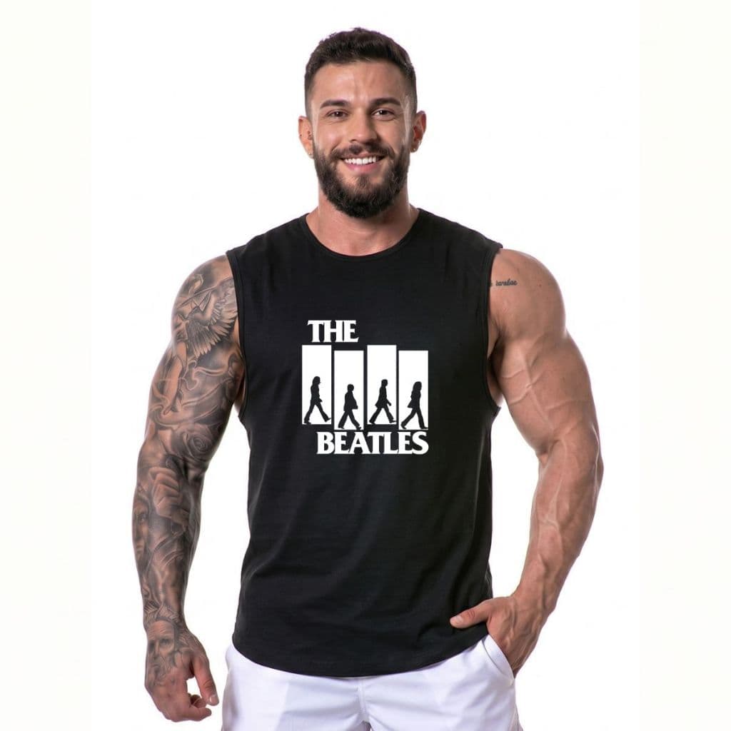 Regata The Beatles Masculina Regata Machão Longline Vintage Rock Classico
