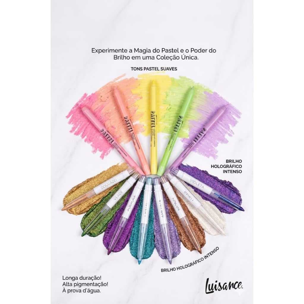 Luisance - Kit Lápis Holográfico Aurora + Lápis Pastel - à prova d'água, alta pigmentação