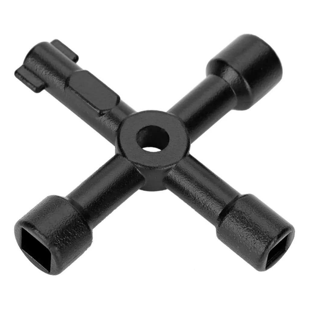 Conjunto Multifuncional De Chave Preto 4 Em 1 Para Válvula Quadrada Triangular De Armário Elétrico