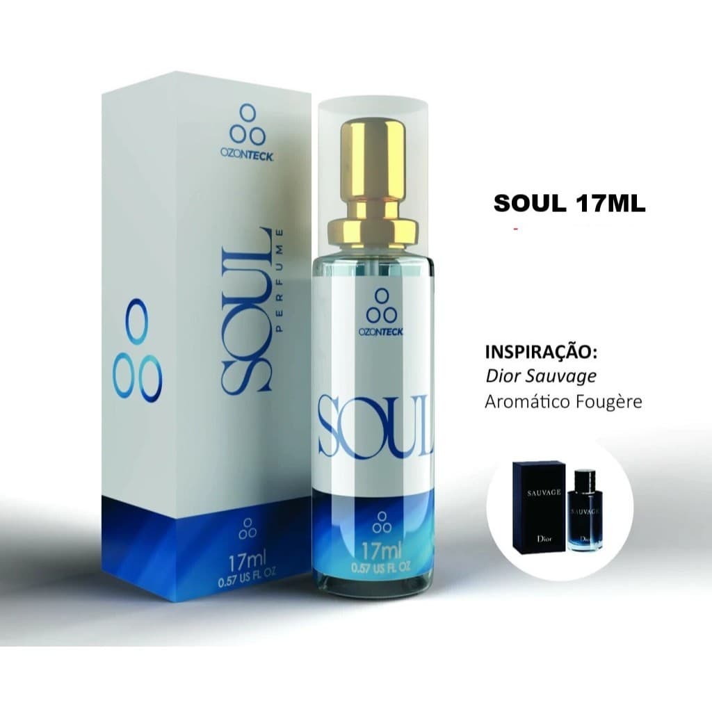 Perfume Masculino Soul /Perfume Ozonteck 17Ml/ Alta fixação/ Família Olfativa amadeirado