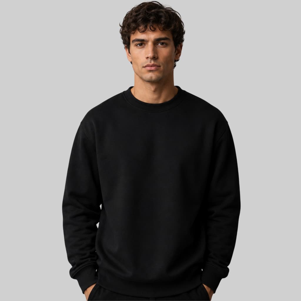 Moletom Careca Blusa Frio Masculino Gola Redonda  Blusão Careca Liso Inverno Básica