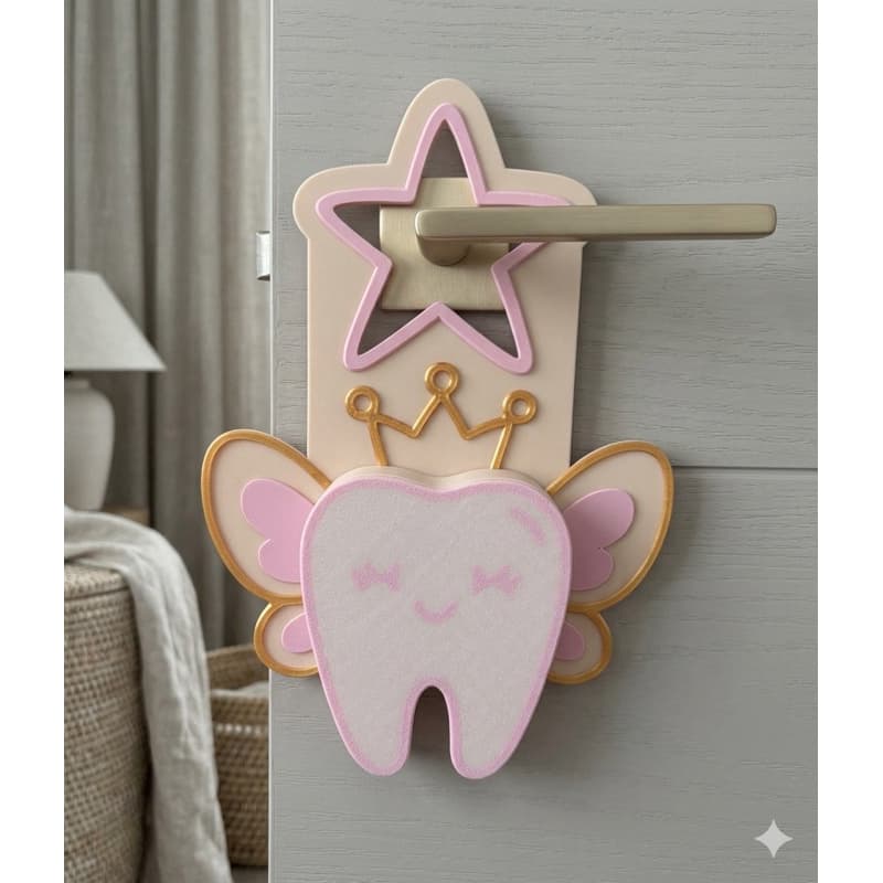Porta Dentinho  Fada do Dente Infantil Decorativo Porta Quarto m Presente Criativo