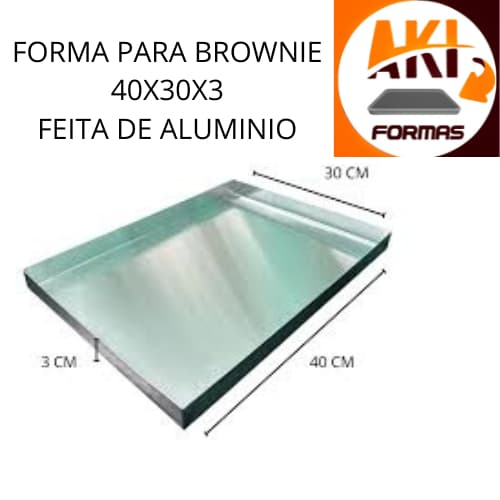 FORMA ASSADEIRA PARA BROWNIE 40X30X3 CM  DE ALUMINIO BOLO PALHA ITALIANA JA COM NOTA FISCAL (( CAIXA 10 ))