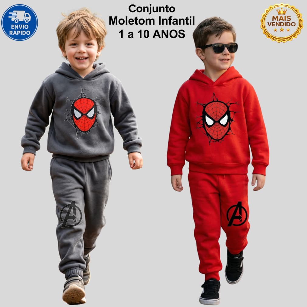 Moletom infantil menino super heroi outono inverno conjunto meia estação masculino quente grosso aranha 1 a 10 anos