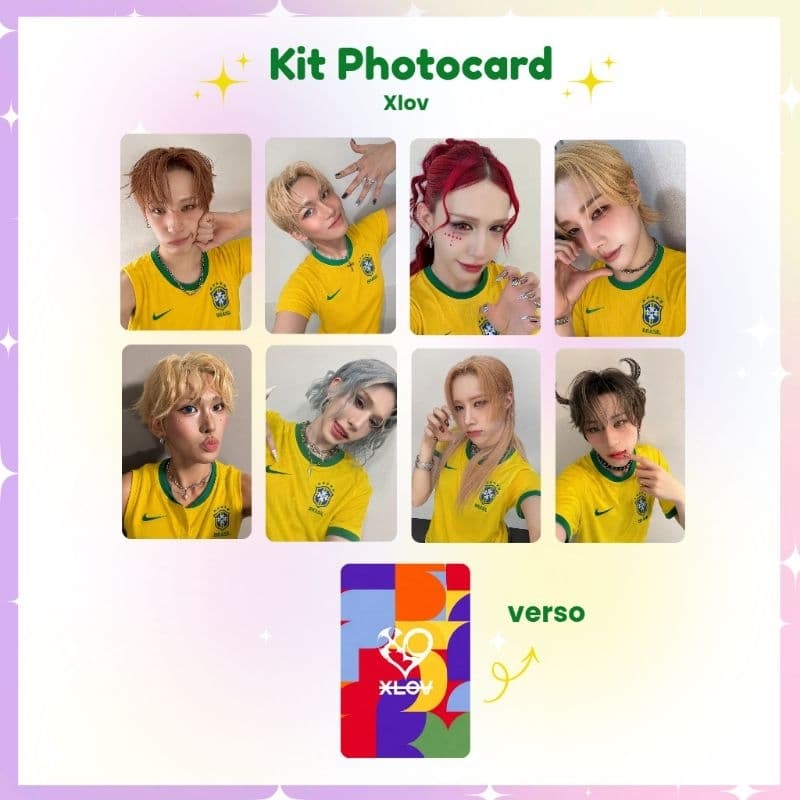 Kit 8 Photocards XLOV Brasil Copa do Mundo 2026 - Photocard Fanmade fotos prontas (LEIA A DESCRIÇÃO)