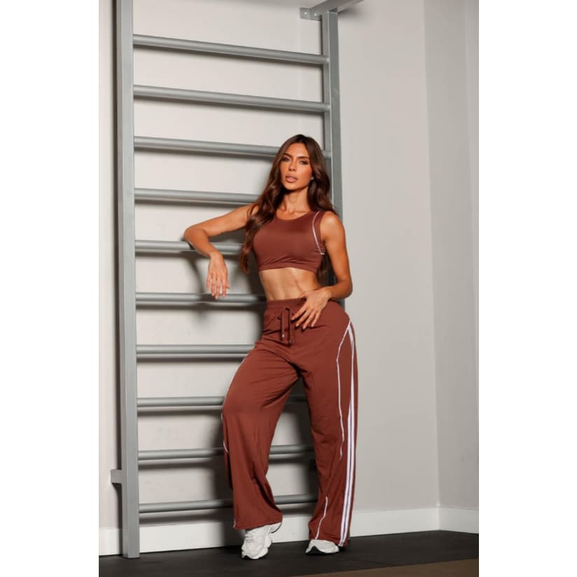Conjunto Fitness Feminino Premium Sem Transparência Poliamida UV Com Bojo Removível