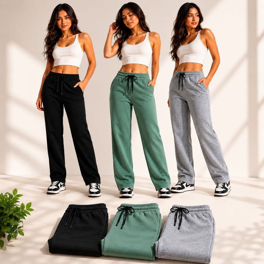 KIT 3 CALÇAS DE MOLETOM BÁSICA RETA PREMIUM FLANELADA UNISSEX CONFORTO, ESTILO E QUALIDADE