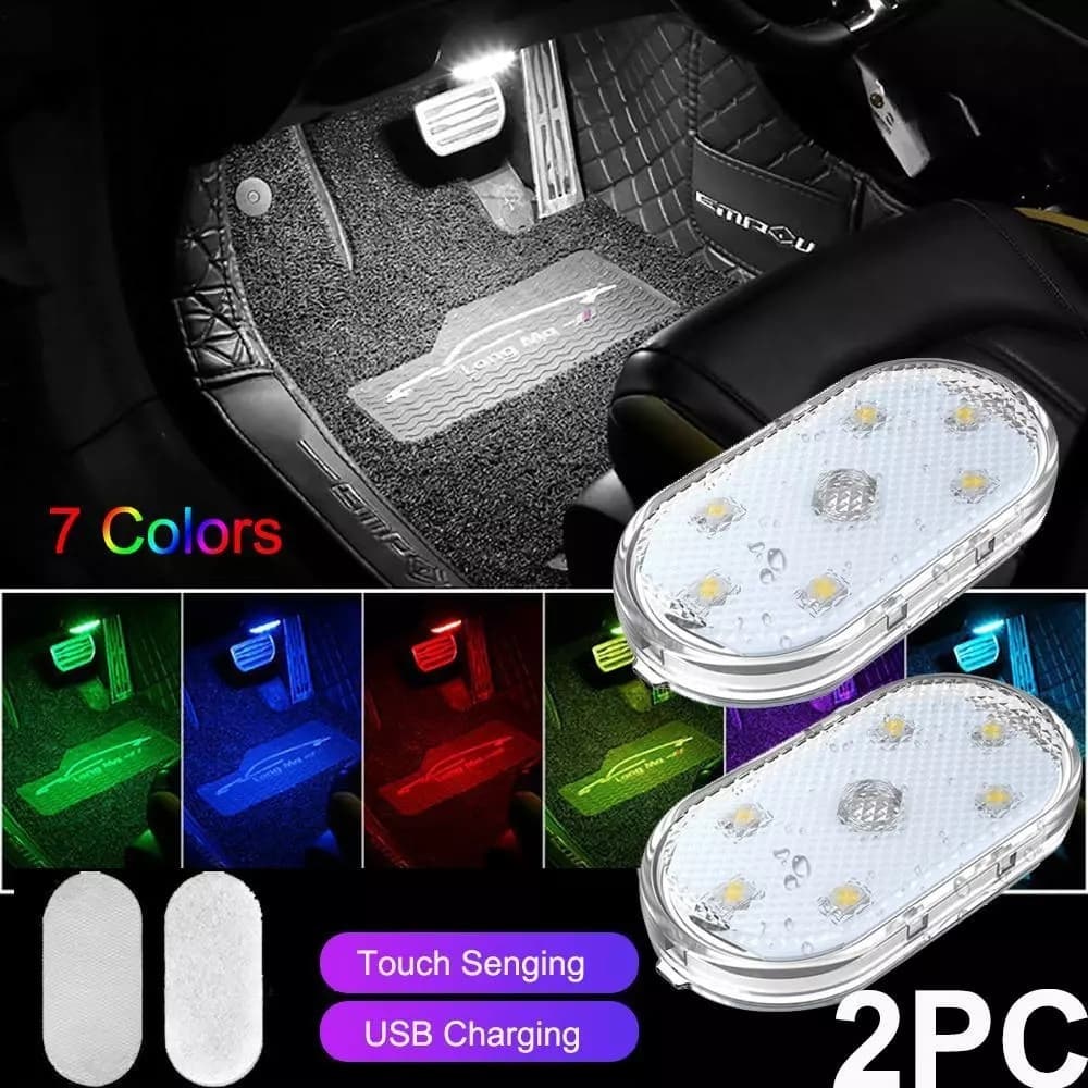 Luz Interior Do Carro Toque Ambiente Luz Teto Leitura De LED Estilo Noite De Carregamento USB