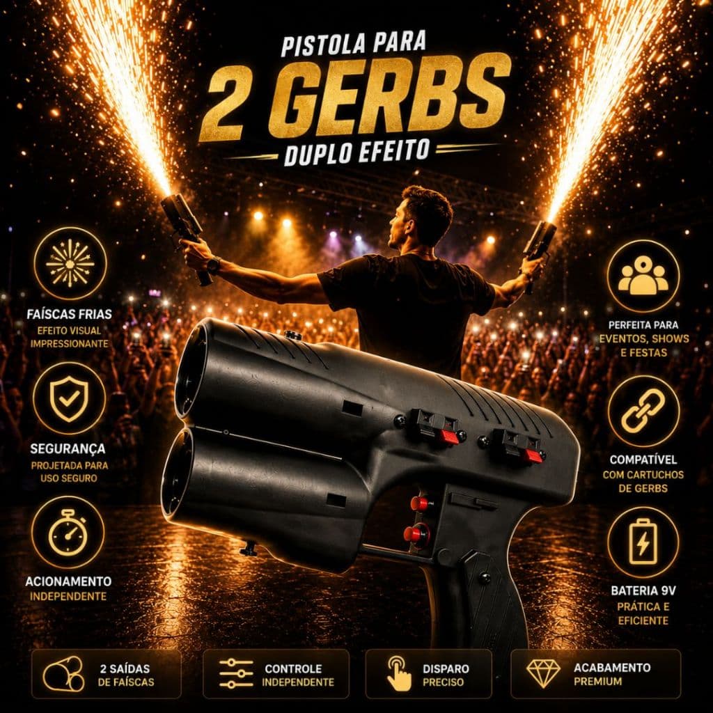 Lançador Faísca Fria MAVER V2 Efeitos Especiais P/ Shows DJ Eventos