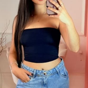 Cropped Feminino Tube Top Faixa Forro Duplo Tomara que Caia Moda Gringa Blusa