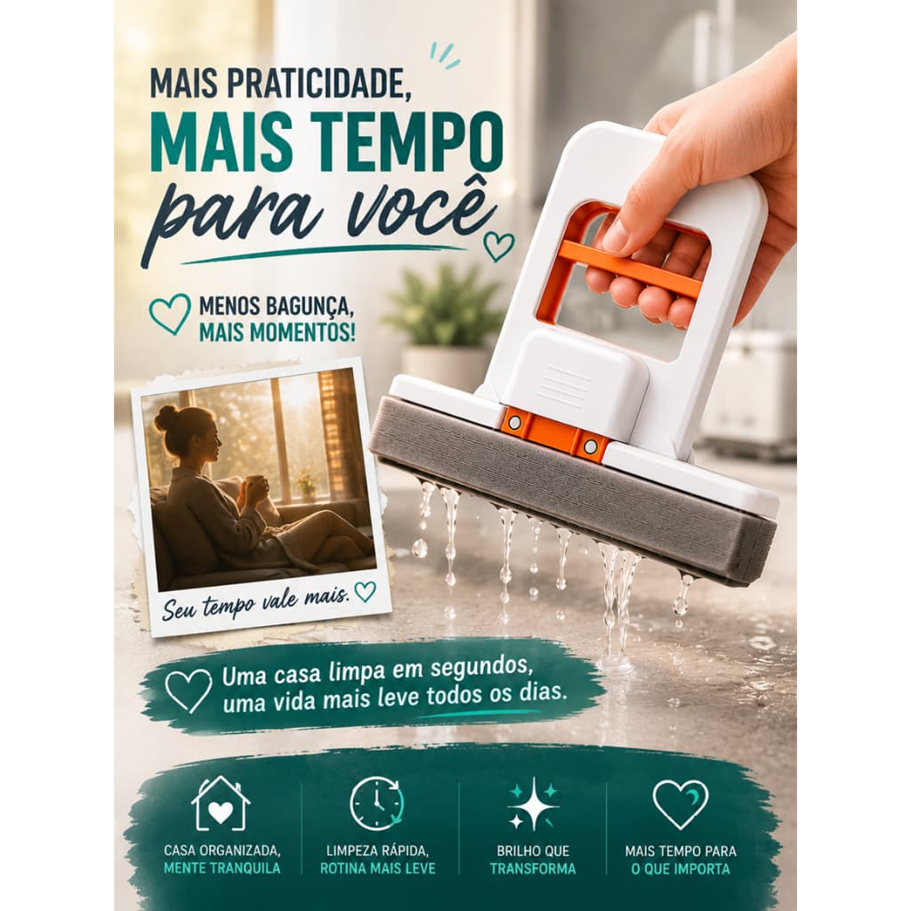 Rodo Mini Mop Auto Torção Absorvente Portátil