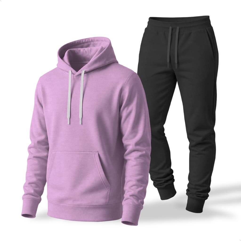 Conjunto Moletom+Calça Preta Adulto Feminino E Masculino Casual Versátil
