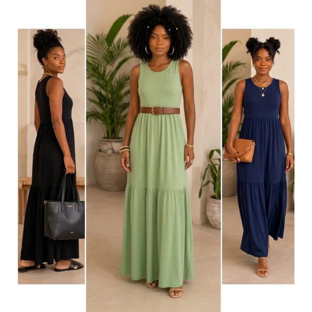 Vestido Feminino com pregas Verão e Inverno 502