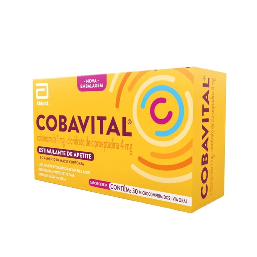 Cobavital Abbott 30 Comprimidos Estimulante de Apetite e Ganho de Massa