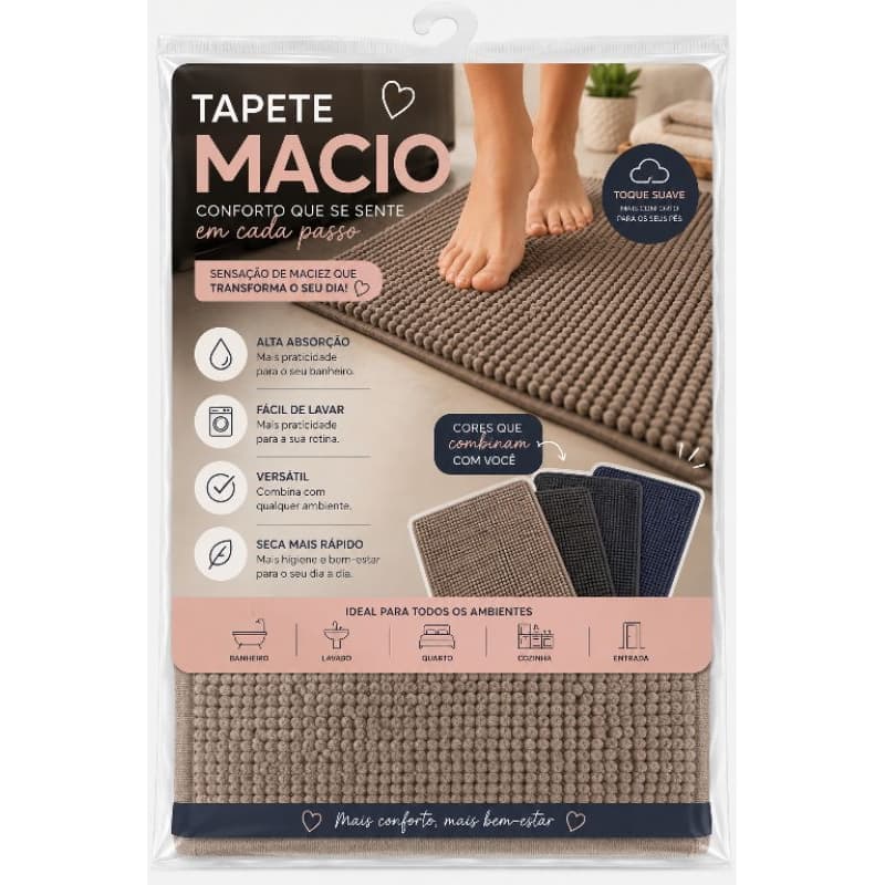 Tapete bolinha kit/uni microfibra macio clean