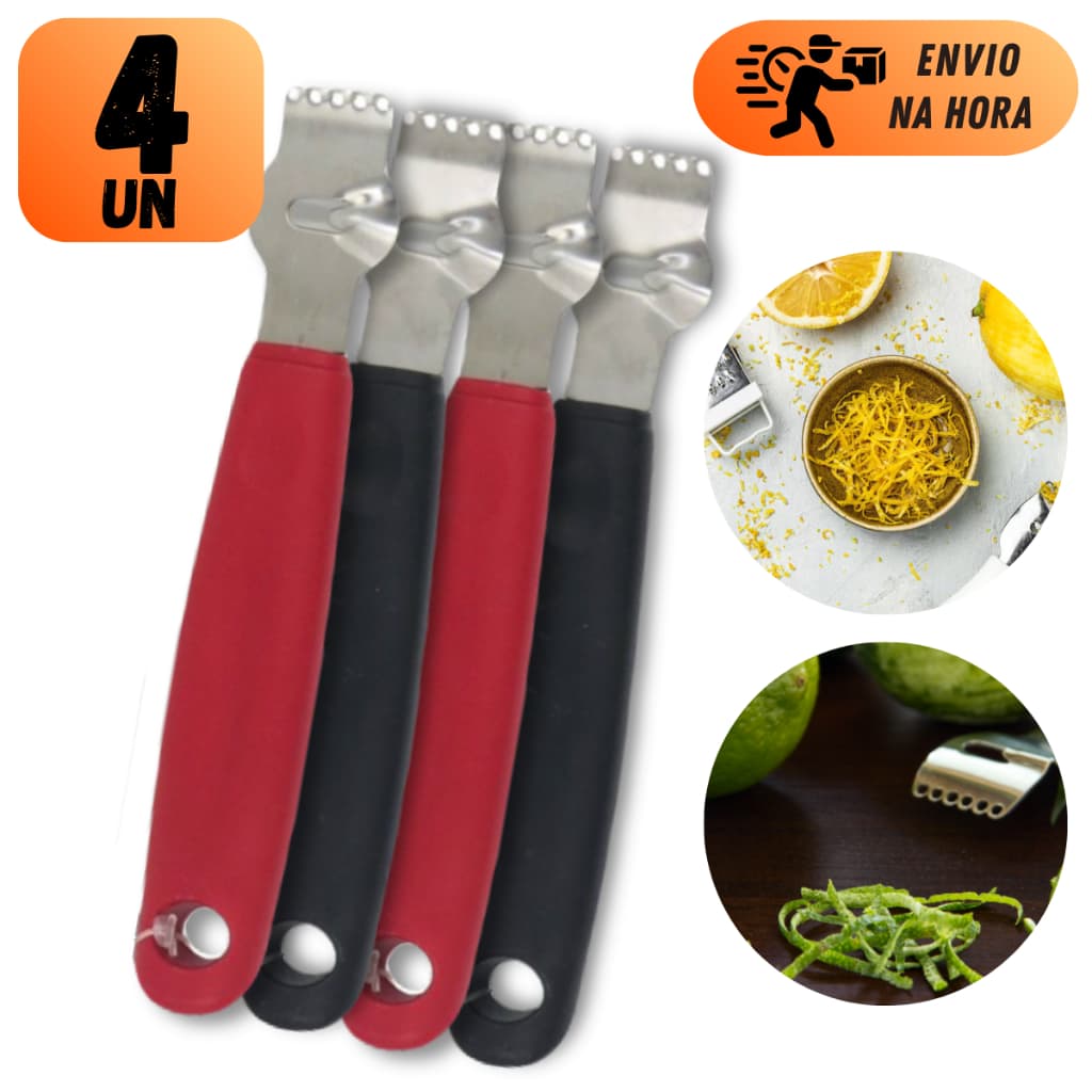 KIT 2 OU 4 RASPADORES DE LIMÃO INOX RALADOR FINO PROFISSIONAL DRINKS UTENSILIO CULINARIO COZINHA